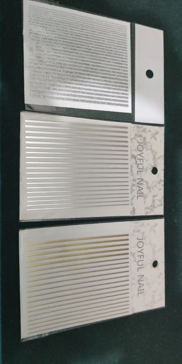 1st Silver Gold Lines Stripe 3D Nail Sticker Geometriskt vågigt stjärnhjärta Självhäftande skjutpapper Nail Art Transfer Stickers photo review