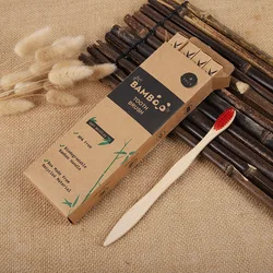 Eco - Friendly Charcoal Bamboo Toothbrushes - Set of 4 with Extra Soft Bristles for Gentle Oral Care | Sustainable & Biodegradable (4pcs red)