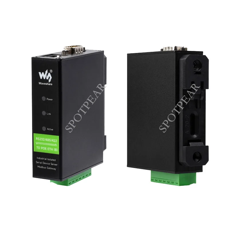 Waveshare Convertisseur RS232/485/422 Vers RJ45 Ethernet, Serveurs Série RS232/485/422 Isolé Industriel, TCP/IP à Série Modbus Gateway MQTT Gateway Multifonctionnel, Support De Monté Sur Rail