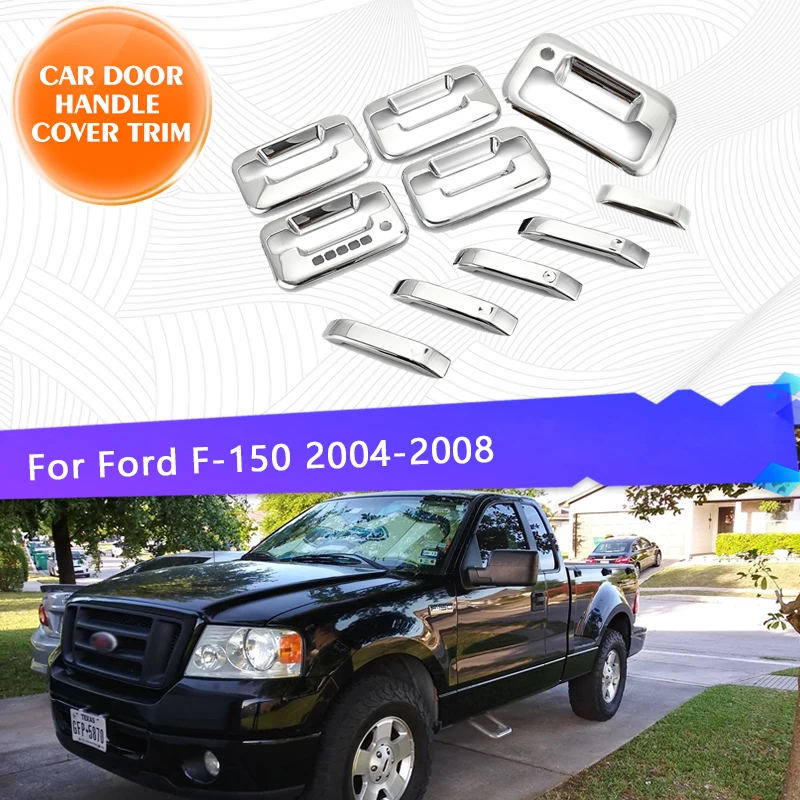 

For Ford F-150 Lobo MK11 P221 2004 2005 2006 2007 2008 Chrome Car Door Handle Cover Trim 10 PCS Set Chromium Styling Accessories