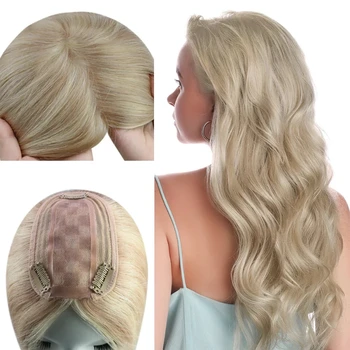 Full Shine Virgin Topper Hair Invisible Free Part Hair Extensions Human Hair 3*5 Inch Base Hair piece For Women