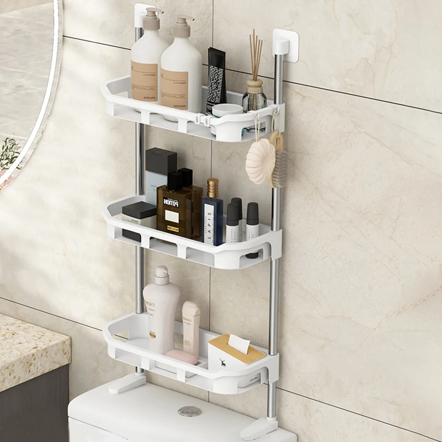 Toilet Rack No Drilling Shelf Above the Toilet Tank Bathroom Kitchen Storage Rack Shampoo Storage Holder Bathroom Accessories bathroom shelf rack,bathroom storage rack,wall shelf organizer,storage tray
