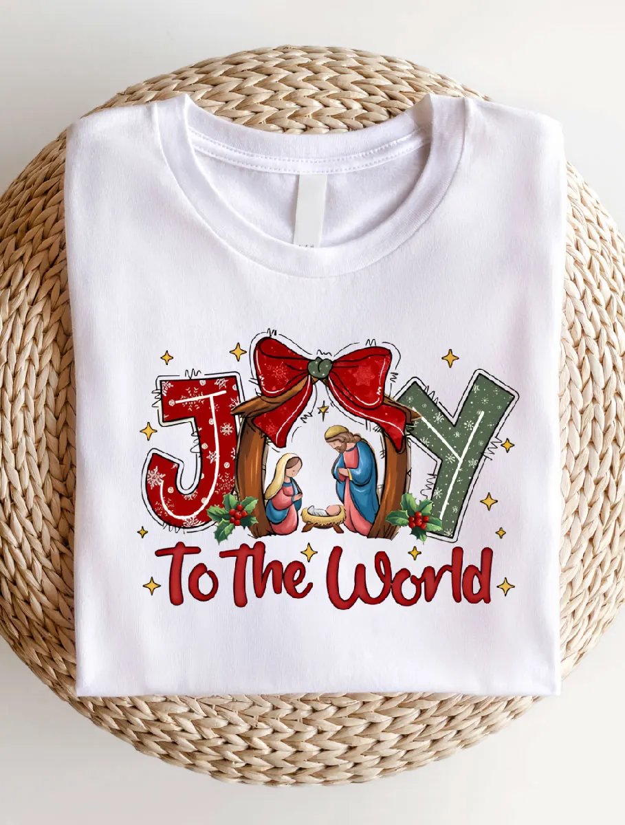 Trendy Christian Christmas Jesus Short Sleeve Shirt