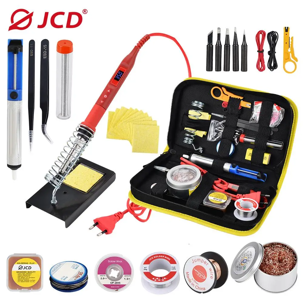 JCD Soldering Iron Kits 80W Adjustable Temperature Multi function