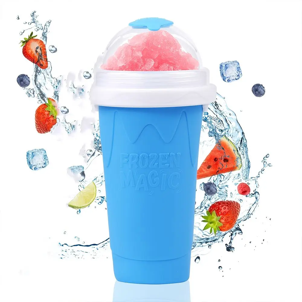1pc Silicone Sand Ice Cup Pinched Sand Ice Cup Crushed Summer Shaker Home Squeeze Cup Milkshake Bottle smoothie cup