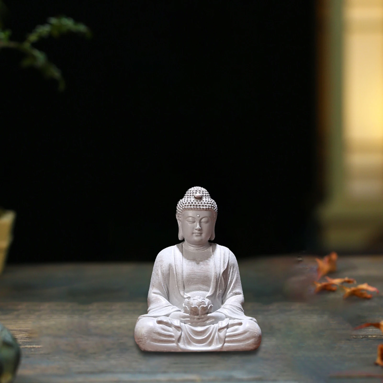 Portable Buddha Statue Decorative Tabletop Sculpture Ornament House Decor Collectible Craft