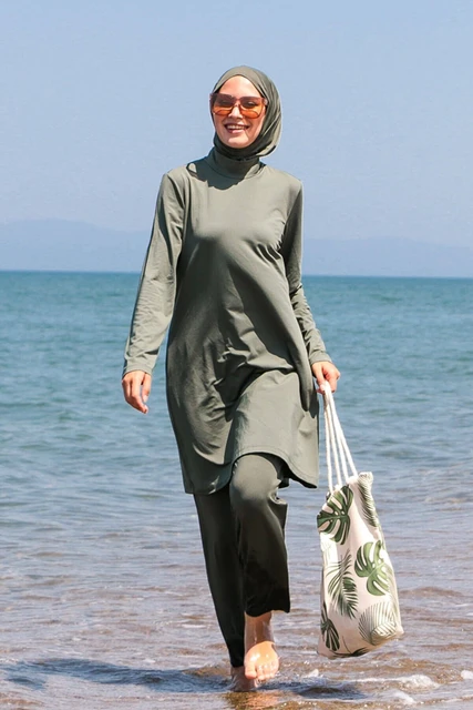 2023 Burkini Femme Muslim Swimwear Women 3 Pieces Long Sleeve Swimsuit  Islamic Swimming Suit Modest Swimwear Hijab Beach Wear - AliExpress