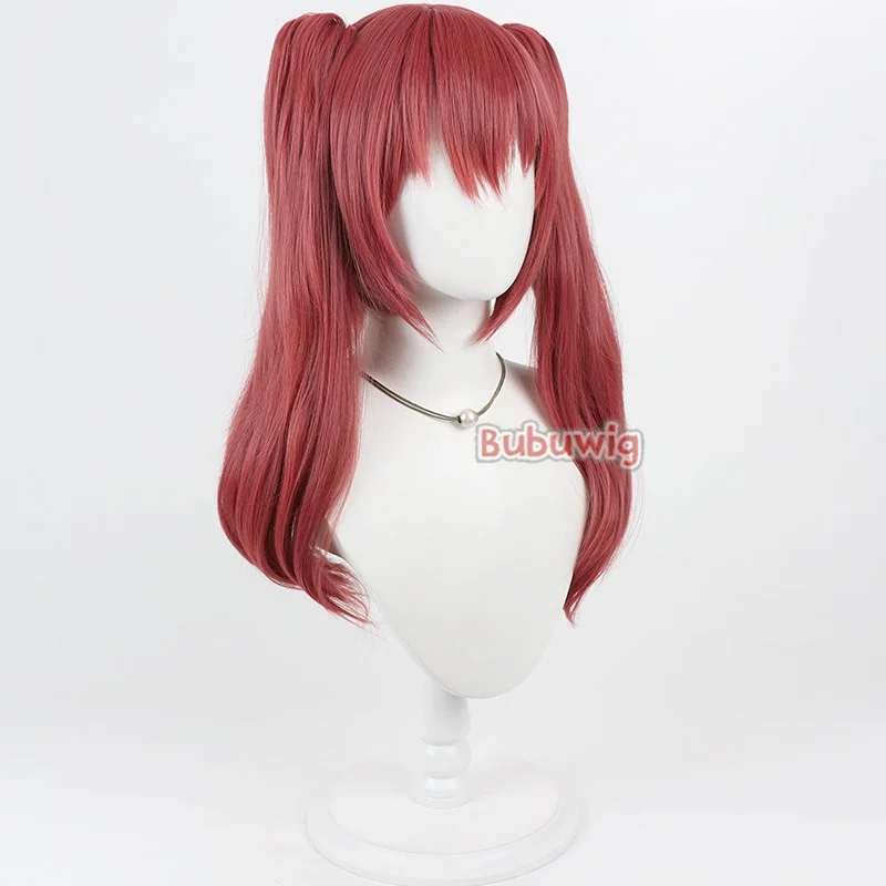 Bubuwig 합성 머리 아마사와 이치카 코스프레 가발 엘리트의 교실 아마사와 이치카 70cm 레드 포니테일 가발 내열성