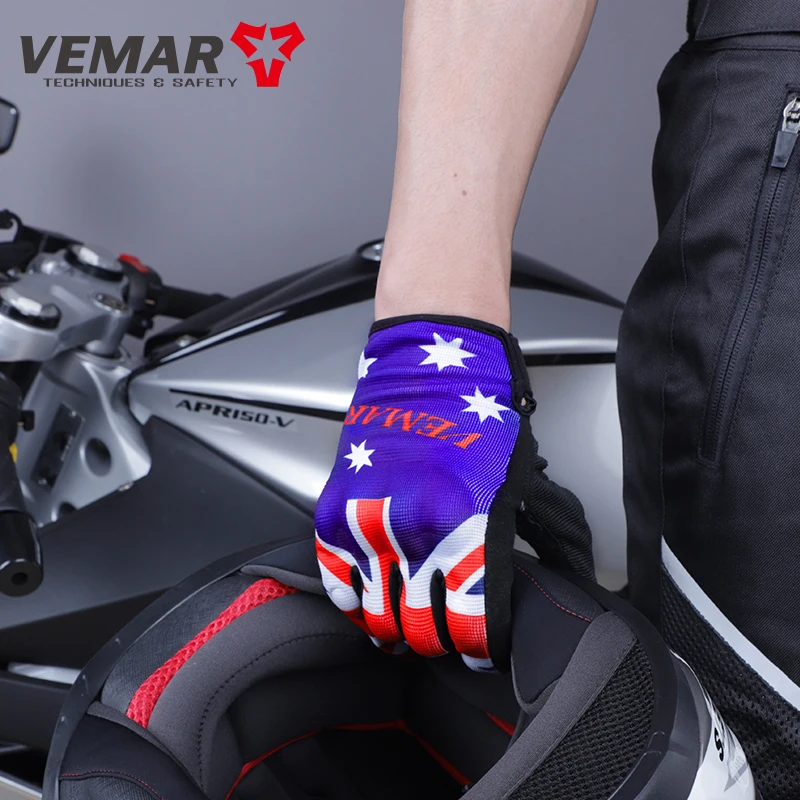 Vemar Summer Motorcycle Gloves Men Skull Mesh Moto Gloves Motorcyclist Touch Screen Biker guantes moto Black VE-203 motorcycle gloves