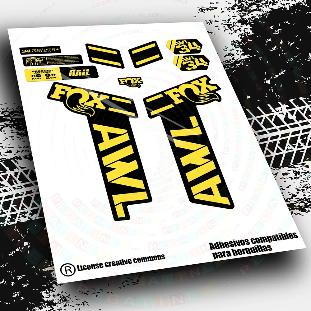 DECALS AUTOCOLLANTS DE FOURCHE FOX 34 PERFORMANCE ELITE 2021 COULEURS WP419 - Sport