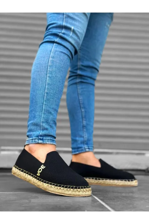 BOA Comfortable Flat Sole Espadrilles Knitted Sweater Men's Casual Shoes