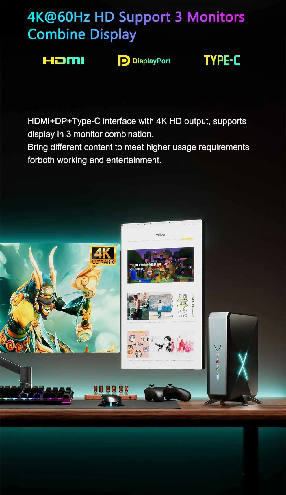 AMD Ryzen 9 Gaming Mini PC with 5900HX, DDR4, M.2 NVMe, SATA, Radeon Graphics, Windows 11 - Micro Gamer Desktop Computer for 4K HD, DP, and WiFi 6. Description Image.This Product Can Be Found With The Tag Names Barebone Mini PC, Computer Office, Mini tree amd micro pc gaming computer