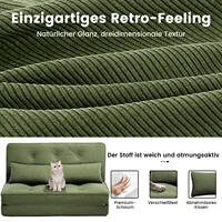 COMHOMA Диван-кровать Спальный диван Маленькая кровать 2ER Мини-кровать Диван 6-ступенчатая регулируемая спинка, гостиная, спальня — изображение 4