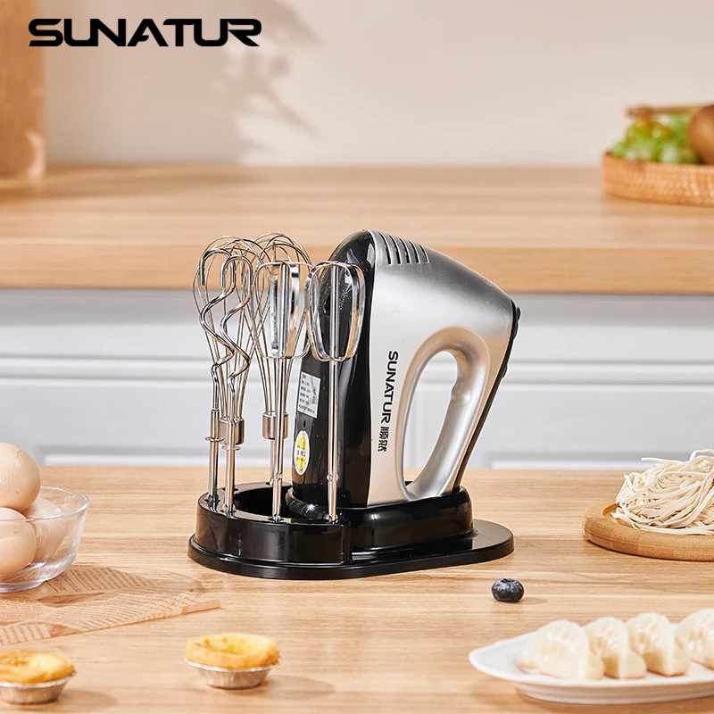 Food Mixer Handheld Blender Home Appliances SUNATUR Electric Kitchen Blender Machine Handheld Beater Processor Supports Cake Cream Egg Mixing Essential Home Appliance food mixer,handheld blender,home appliances