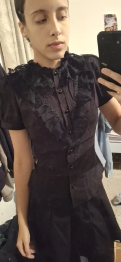 Black Ruffled Blouse - Gothic Aesthetic photo review