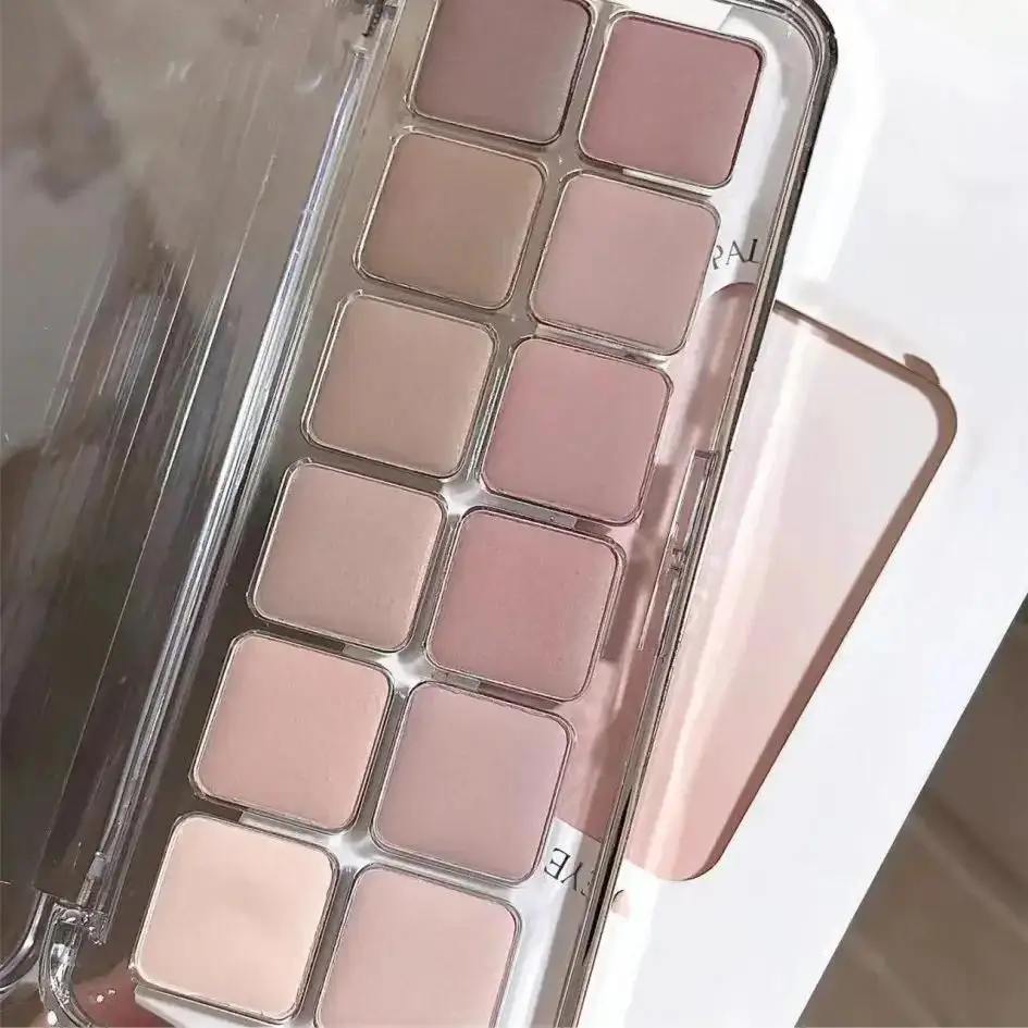 Earth-Toned Shimmer & Matte 12-Color Eyeshadow Palette - Ideal