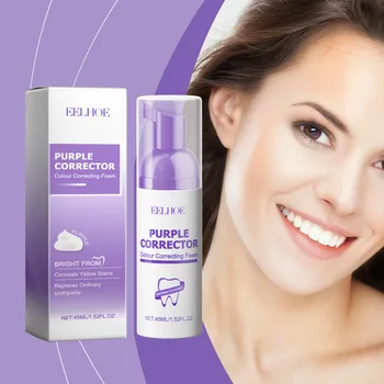 45ml Teeth Whitening Mousse Purple Tooth Color Repair Fresh Breath Oral Corrector