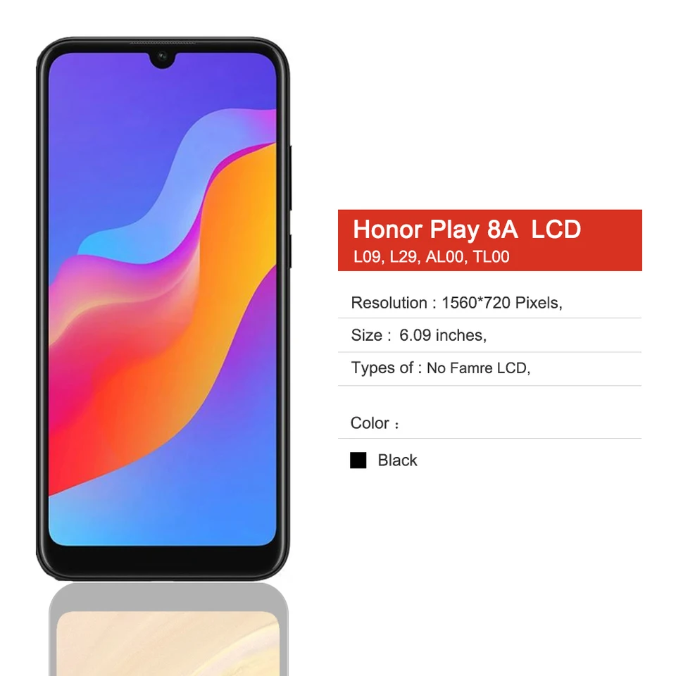 Écran LCD Complet Blanc Pour Huawei Y6s / Honor 8A (JKT-L21, JAT-L29) - Sans Châssis - Neuf