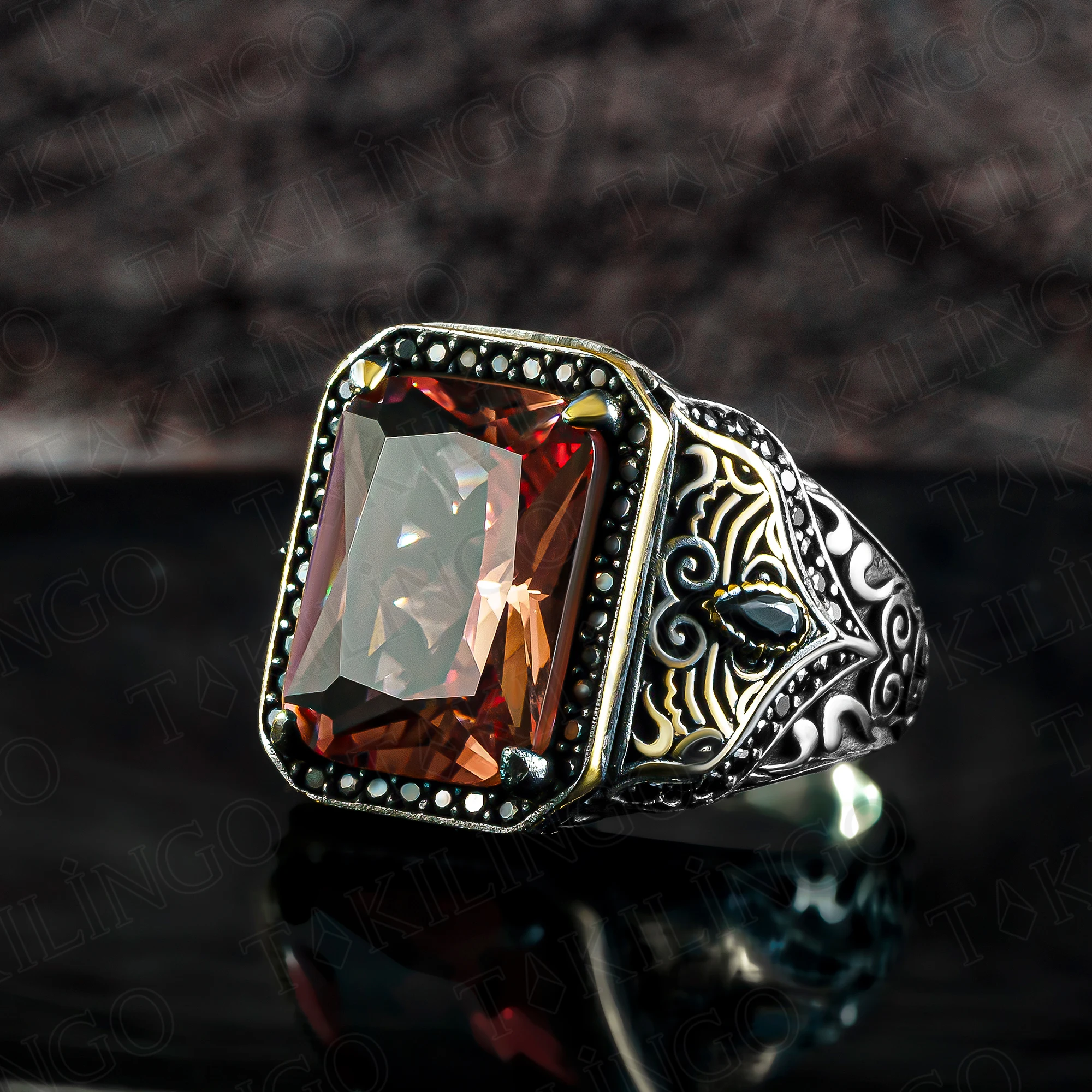 Elegante anello da uomo in argento Sterling 925 massiccio stampato Zultanite  con gioielli fatti a mano Chic in zircone regalo turco per marito