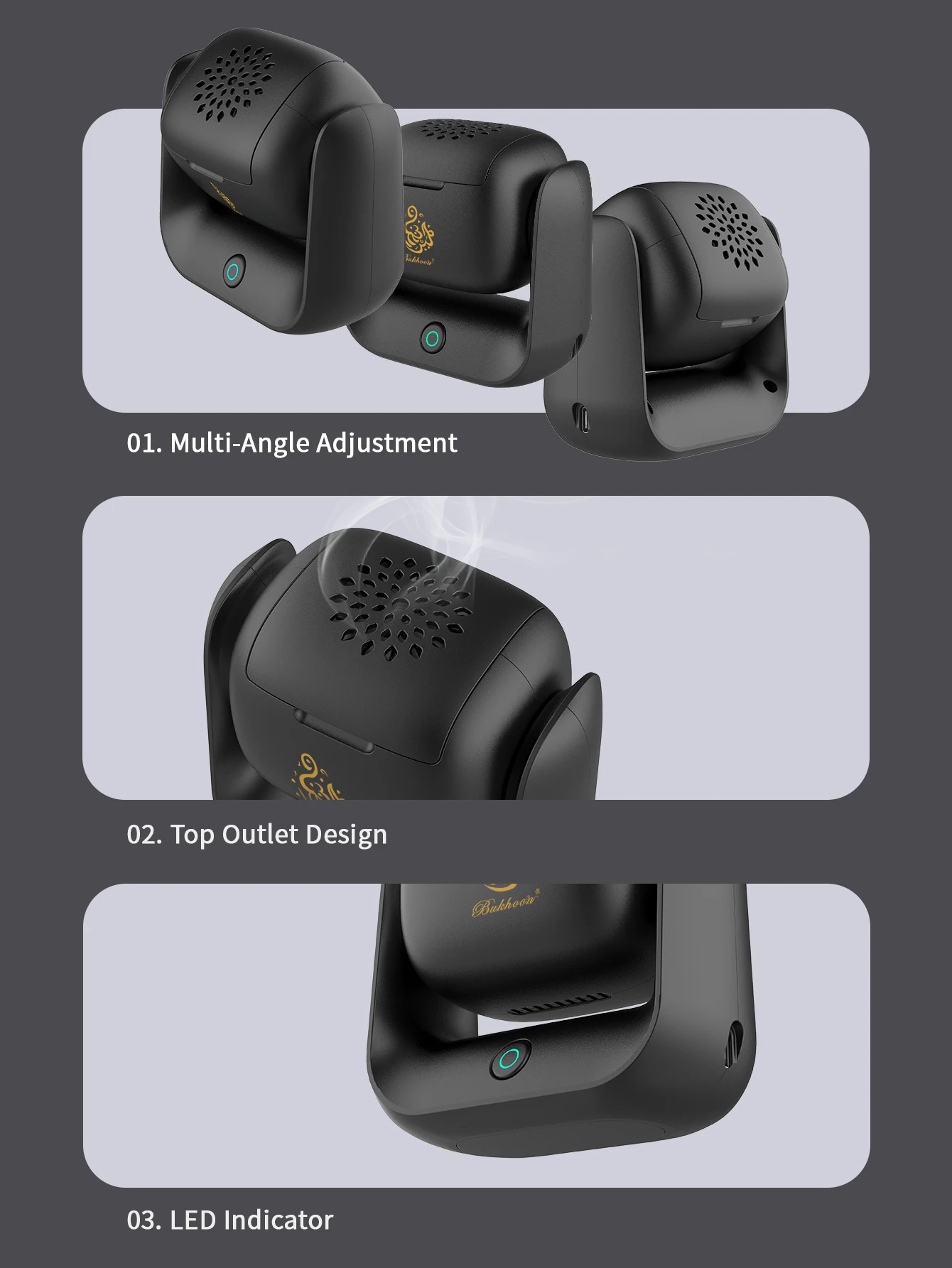 مبخرة بخور إلكترونية قابلة للدوران، آلة رائحة دورا...