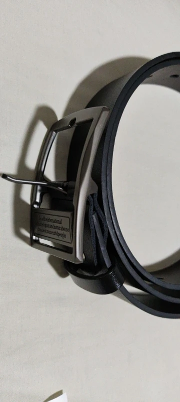 MIDNIGHT SOVEREIGN™ – Black Buckle Genuine Leather Belt photo review