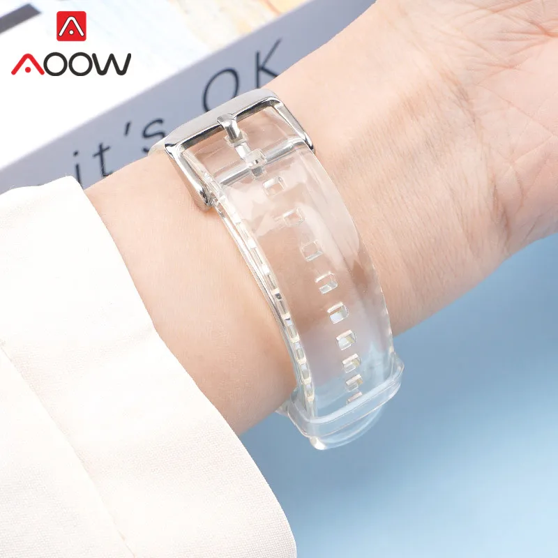 Transparent Sport Waterproof Quick Release Watch Strap with Stainless Steel Buckle