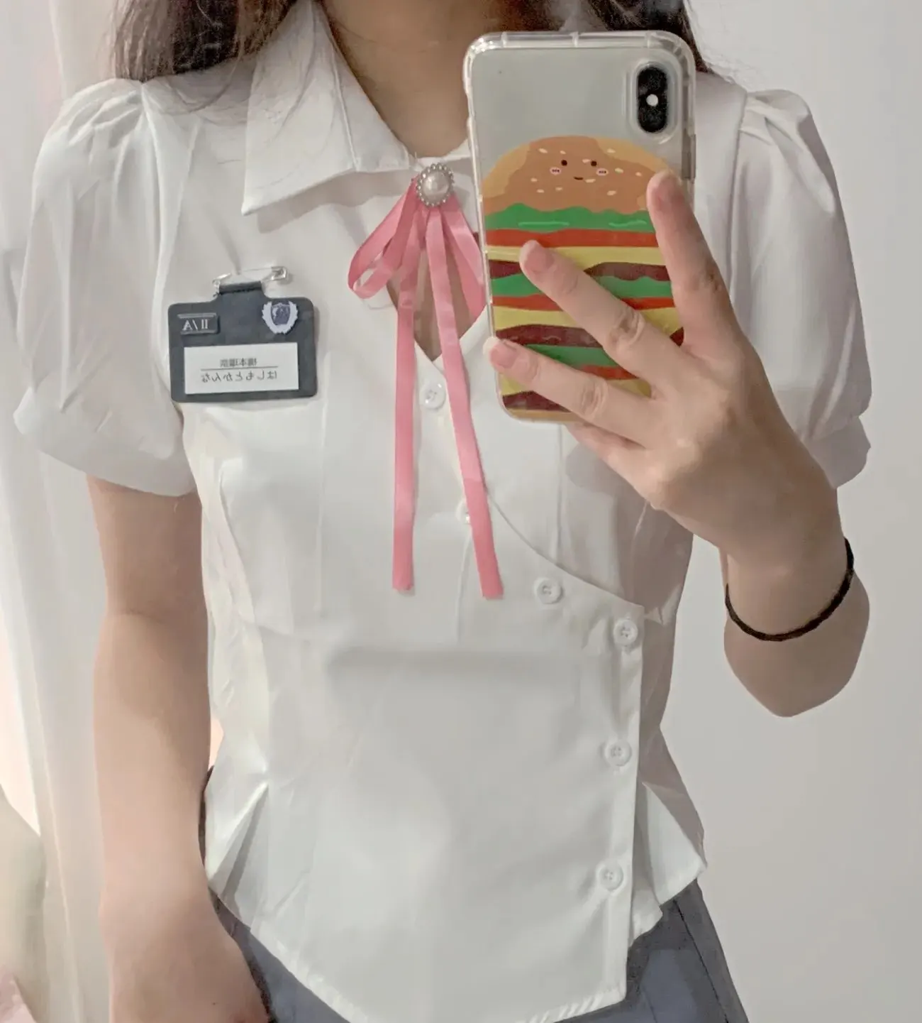 Korean Preppy Style Slim White Shirt