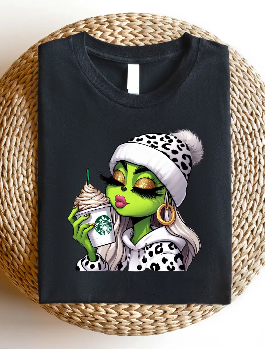 Cute Christmas Women Shirt Funny Xmas Crew Neck Tee