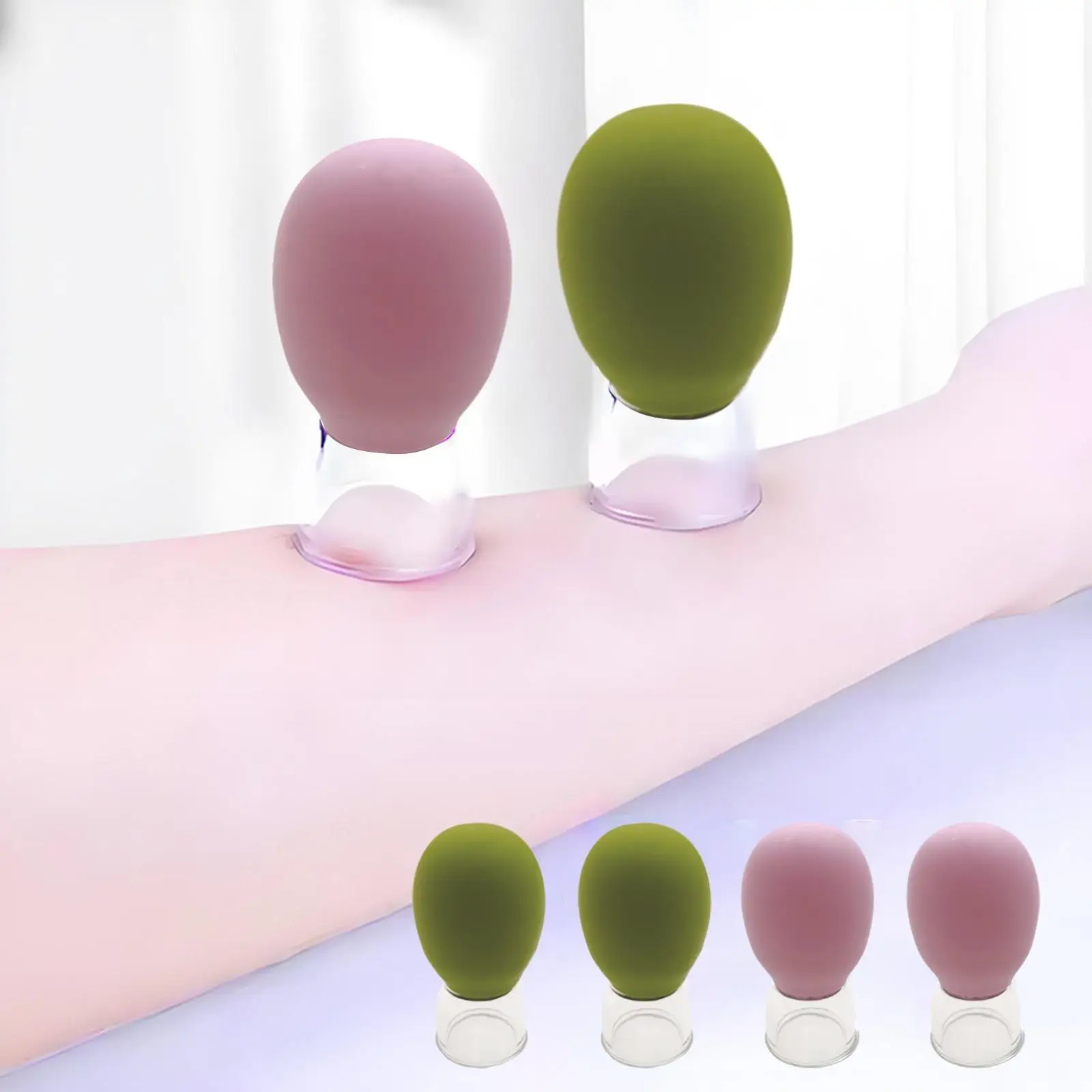 4 Pcs Facial Cupping Cups Set Massage Vacuum Suction Cupping Cups for Home Household Body Relaxation Face Legs Back Muscle