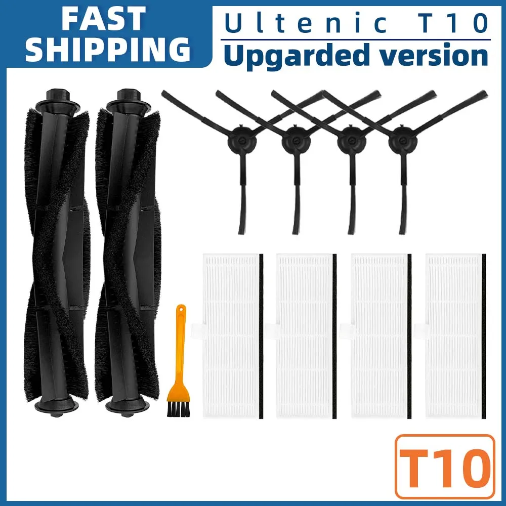 Ultenic T10 Ersatzteile Set - 6 Seitenbürsten, 5 HEPA Filter, 2 Staubbeutel Komplettpaket