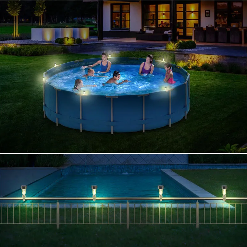 Solar pool lights for Above Ground Pools Above Ground fence decoration LED waterproof pool accessories night light 4