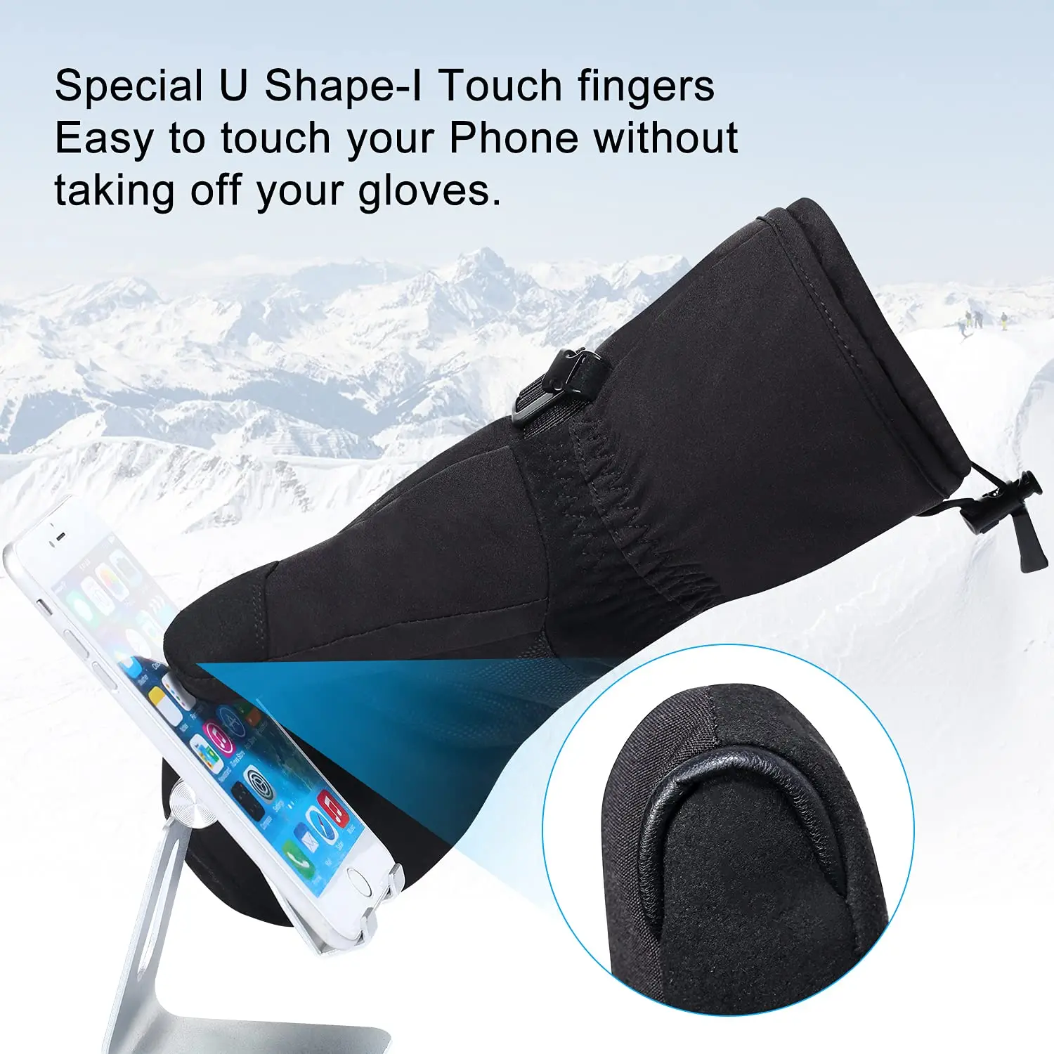 Heated Mittens for Men and Women, Rechargeable Battery, Ski Gloves for Winter Sports, Snowboard, Camping, Motorcycle Glove