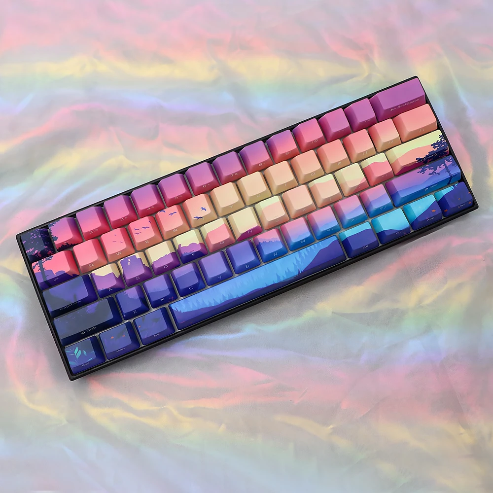 Keycaps Ambiente Roxo para Interruptor mx Keycap de Impressão Lateral Sublimação de Dye Pbt Lados Keycap Teclado Mecânico Perfil Oem - Imagem 2