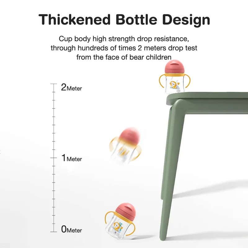 MAMIJOY  물병 빨대 및 손잡이 포함 어린이용 먼지 커버 160ml 누출 방지  수유 어린이 물컵 BPA 무료 BY02