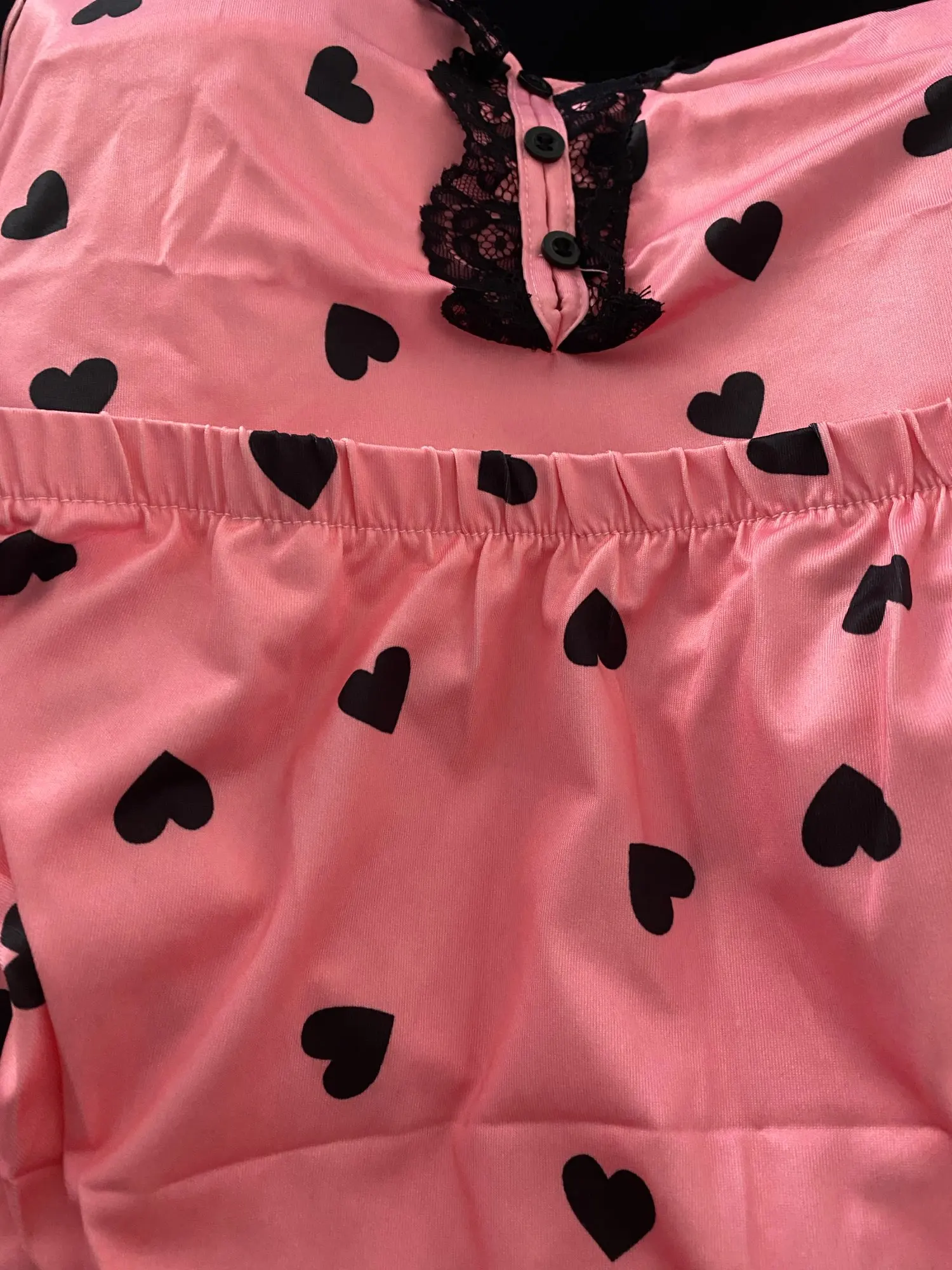 Luxurious V-Neck Summer Pajama Set - Soft Polyester Sleepwear photo review