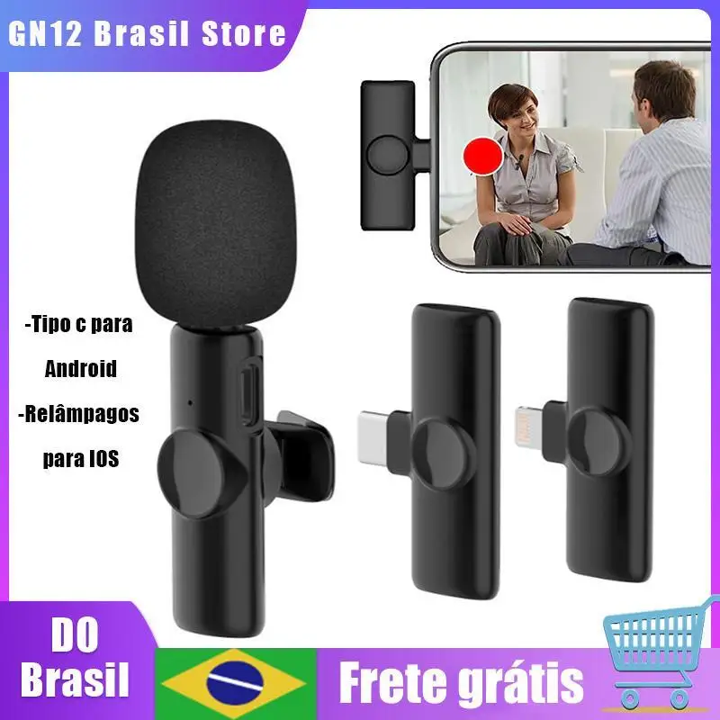 Tipo C/Relâmpago Microfone Sem Fio Lapela Plug And Play iPhone, iPad ,Ios, telefone Android, computador, pc, laptop, MacBook