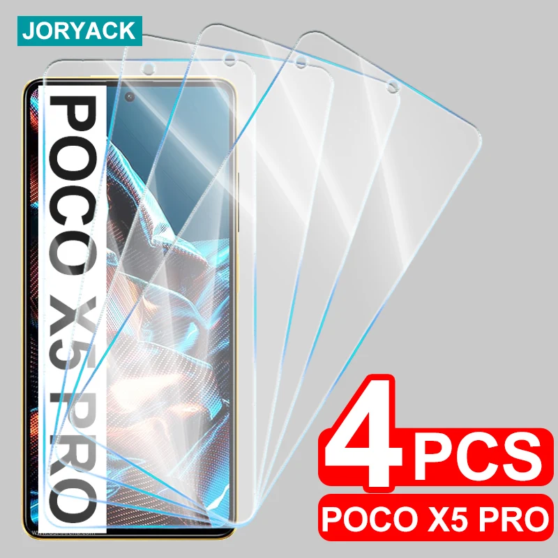 

Защитное стекло, закаленное стекло для Xiaomi POCO X5 Pro X4 Pro M4 Pro X3 NFC X3 Pro X3 F3 F4 X4 GT M3 Pro F2 Pro X2, 4 шт.