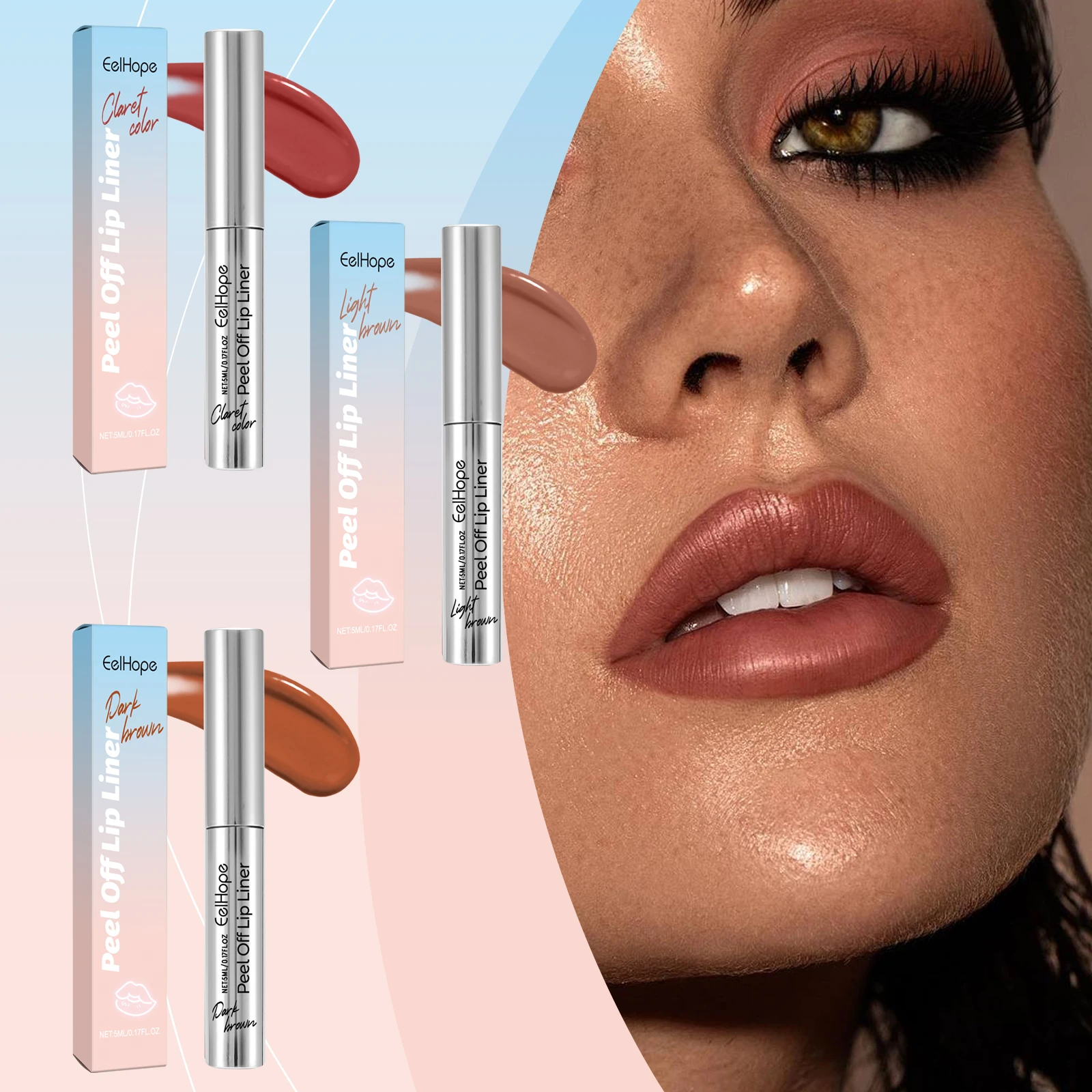 EELHOPE Peel Off Lip Liner Waterproof, Sweat Proof, Lip Contouring, Lightweight,  Makeup Resistant, Peel Off Lip Liner Liquid 3