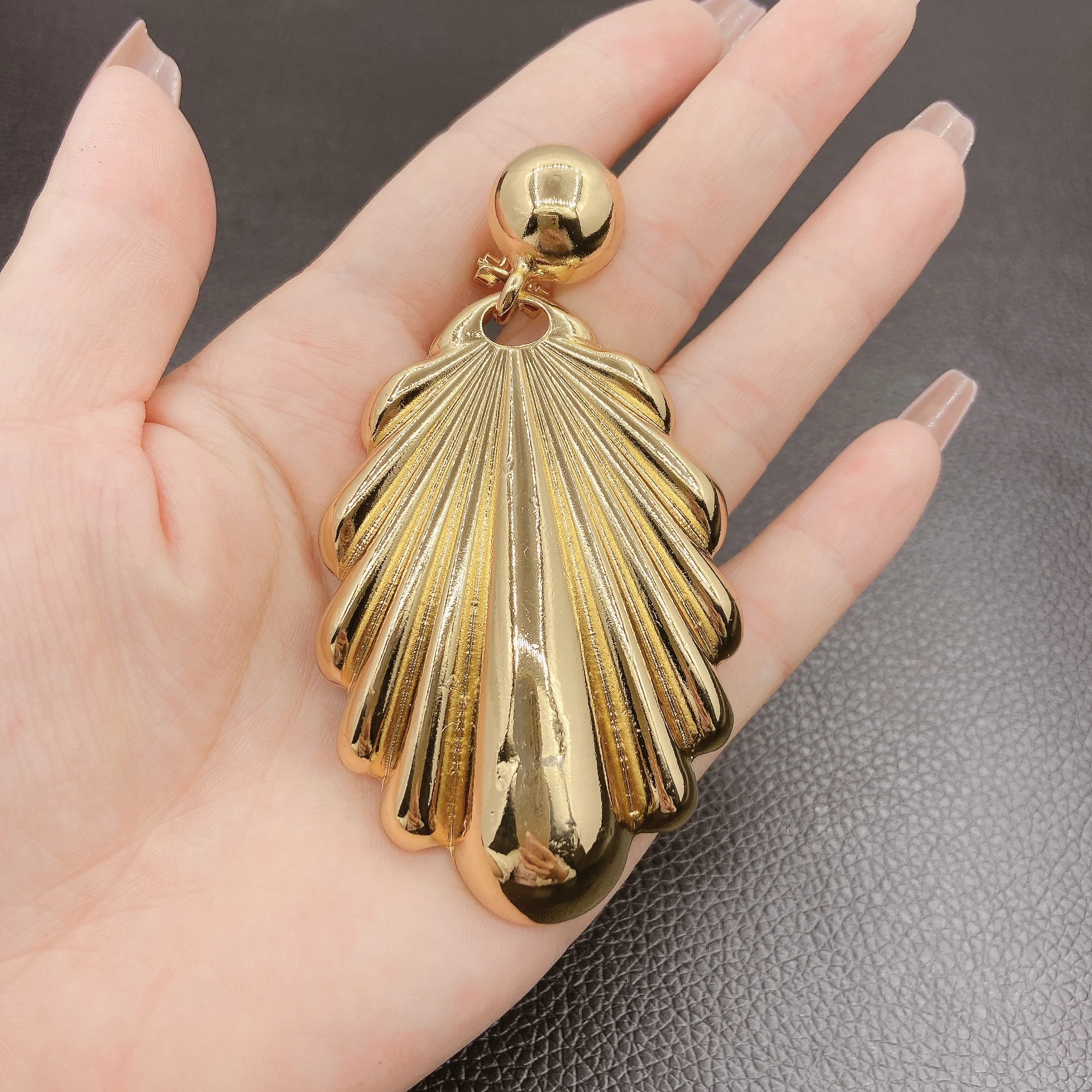 Women's Earrings Pierced Electroplated Gold Copper Alloy Color Large Earrings For Daily Party Wear Free Shipping