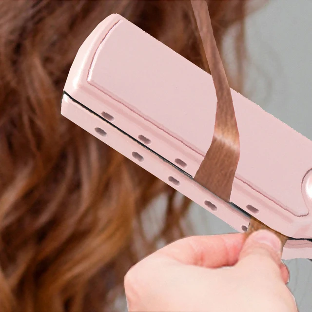 Piastra per capelli professionale RUCHA piastra larga ferro da stiro in titanio riscaldamento rapido Display LCD trattamento PTC ferro e spazzola per capelli 6
