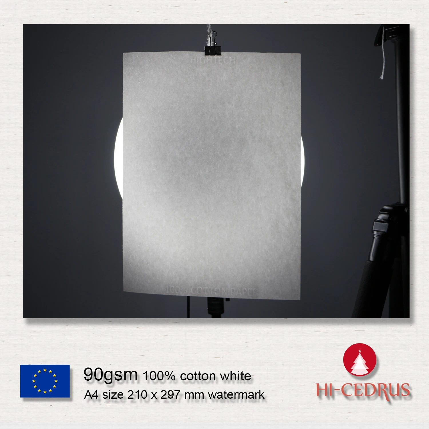 Cotton Linen Paper A4 100 sheets 90gsm 100% cotton Watermark Starch-free Waterproof