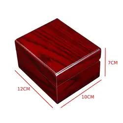 Compact Handmade Wooden Watch Box with Removable Pillow - Portable Storage Organizer (A)