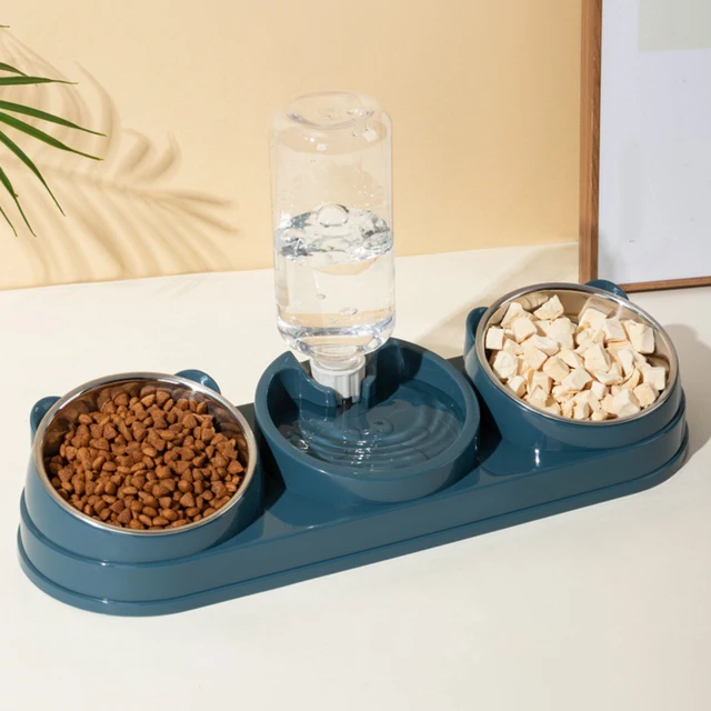 3 in 1 Dog Cat Bowls Water and Food Bowl Set Raised Cat Dishes for Hamster Small Dogs Kitten Pet Feeding Supplies 3 in 1 Dog Cat Bowls Water and Food Bowl Set Raised Cat Dishes for Hamster Small Dogs Kitten Pet Feeding Supplies