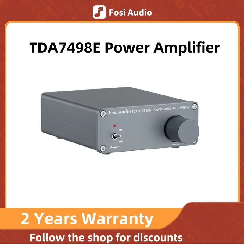 Fosi Audio TDA7498E 320W 2チャンネルステレオオーディオアンプレシーバーホームスピーカー用ミニHi-FiクラスD内蔵 Fosi Audio TDA7498E 320W 2チャンネルステレオオーディオアンプ