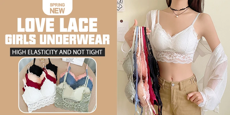 Description Picture 3 of itemLace Bra for Women Sexy Crop Top Seamless Push Up Bra Summer Breathable Unwired Lingeries Underwear Women Hollow Out Bralette