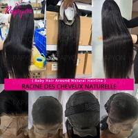 200% Density 30 Pouces Lisse Perruques Cheveux Humains 13X6 Perruque Brazilian HD Transparent Lace Front Wigs Human Hair Perruque Frontal intégral Livraison 1-3 Jours France PAPYON 4