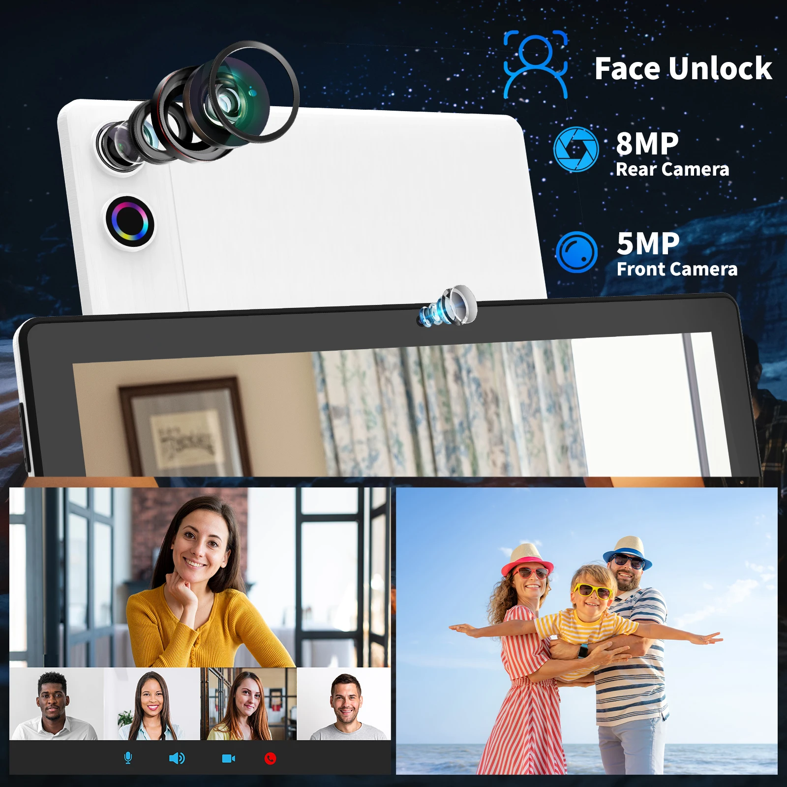 A7L 10.1-inch Android 14 Tablet 14GB RAM 64GB ROM Octa-Core Processor HD IPS WiFi Protective Case Pen Keyboard Mice Headphone 4