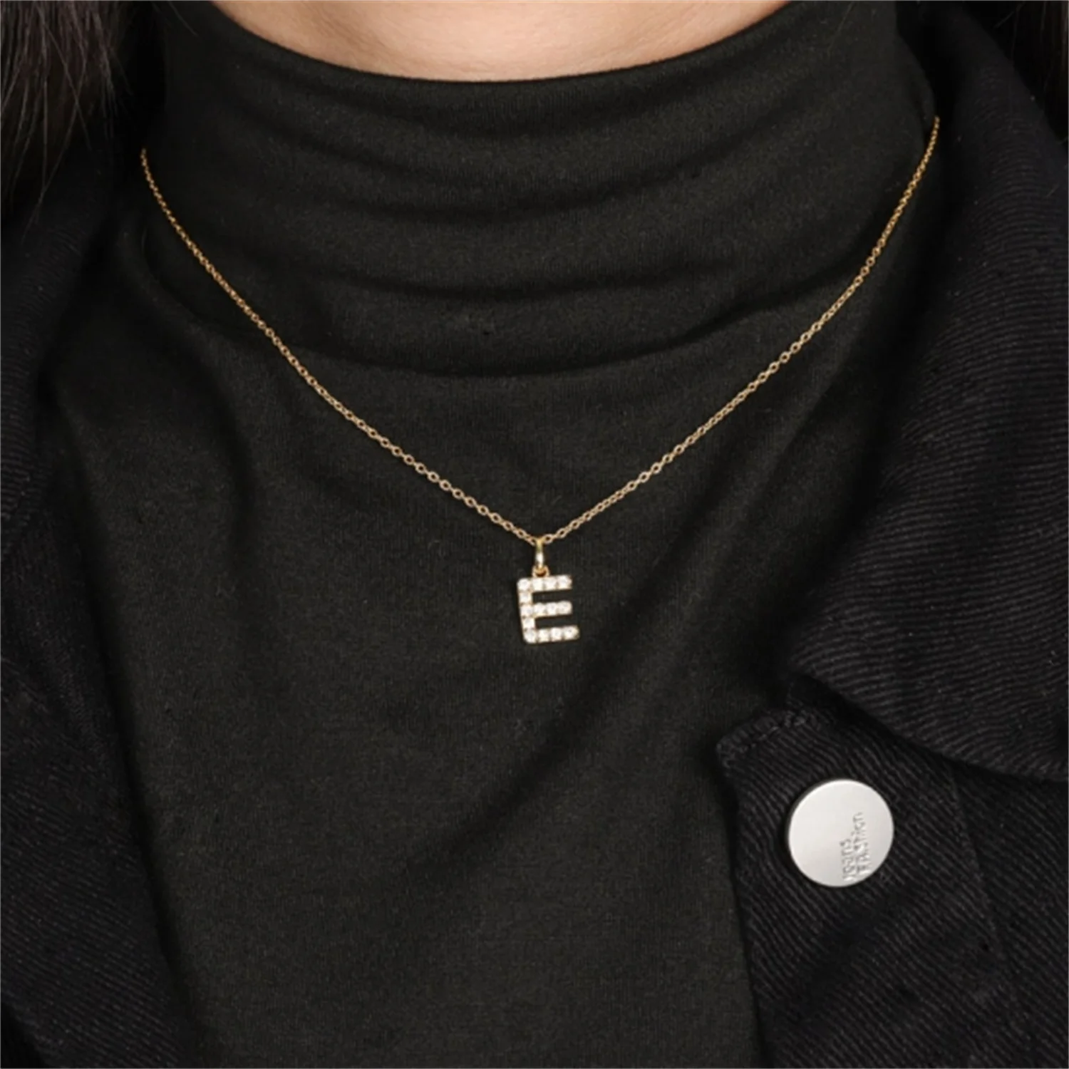 

Custom Initial Letter Pendant Zircon Necklace Personalized Zircon Tiny A-Z Letter Alphabet Choker Dainty Jewelry Gift For Femme