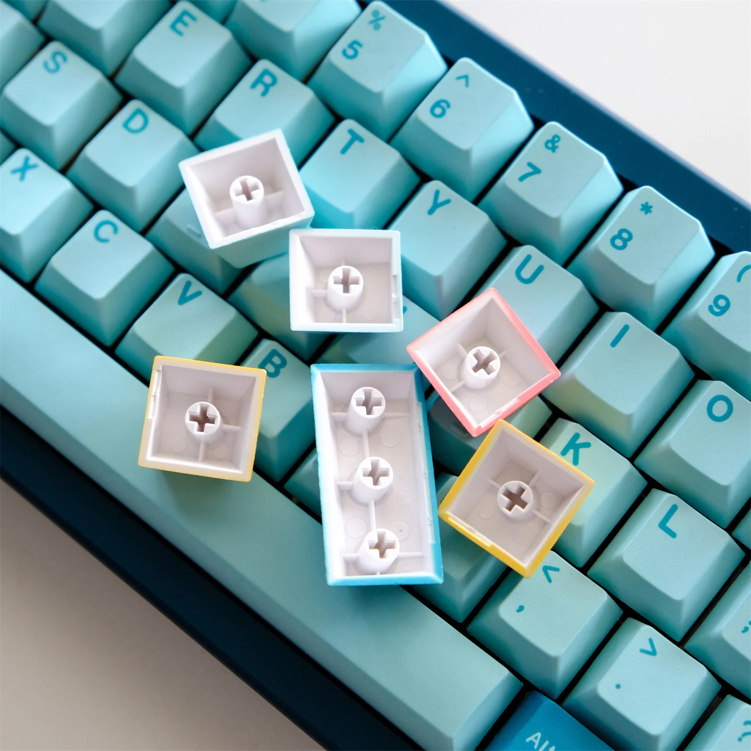 Chaves Gmk Retrocast Keycaps Cereja Perfil Pbt Tintura Sublimação Teclado Mecânico para mx Switch com 6.26u 7u Spaceba 134 - Imagem 2