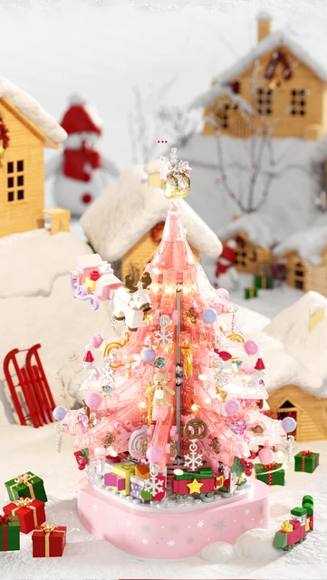 Where to buy viral pink Lego-style Christmas tree that rotates and plays  music